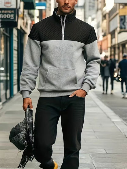 Männer Pullover Stehkragen Sportlich Strukturiert