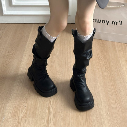 Damen Stiefel Hoch Weich Obermaterial Robust Sohle Winter