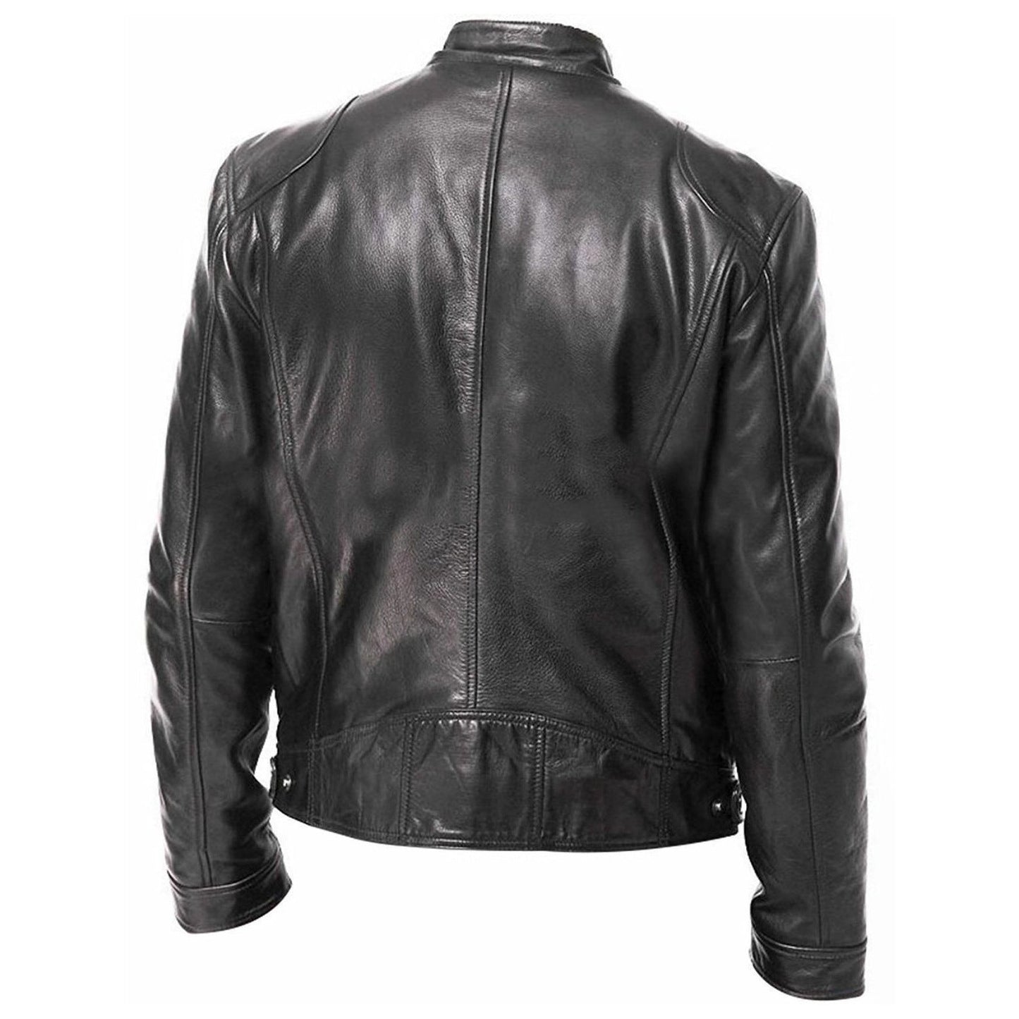 Lederjacke Herren Modern Motorradstyle Reißverschluss Taschen