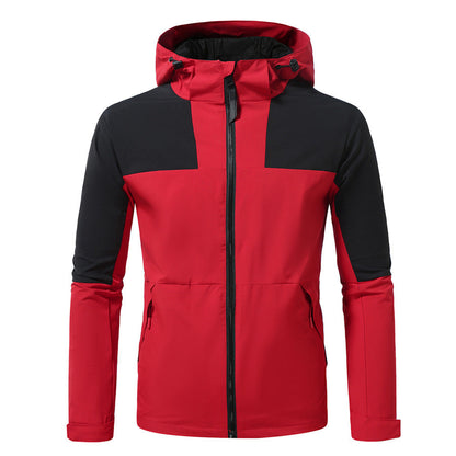 Herren Outdoor-Jacke Wasserdicht mit Verstellbarem Kapuzenbereich