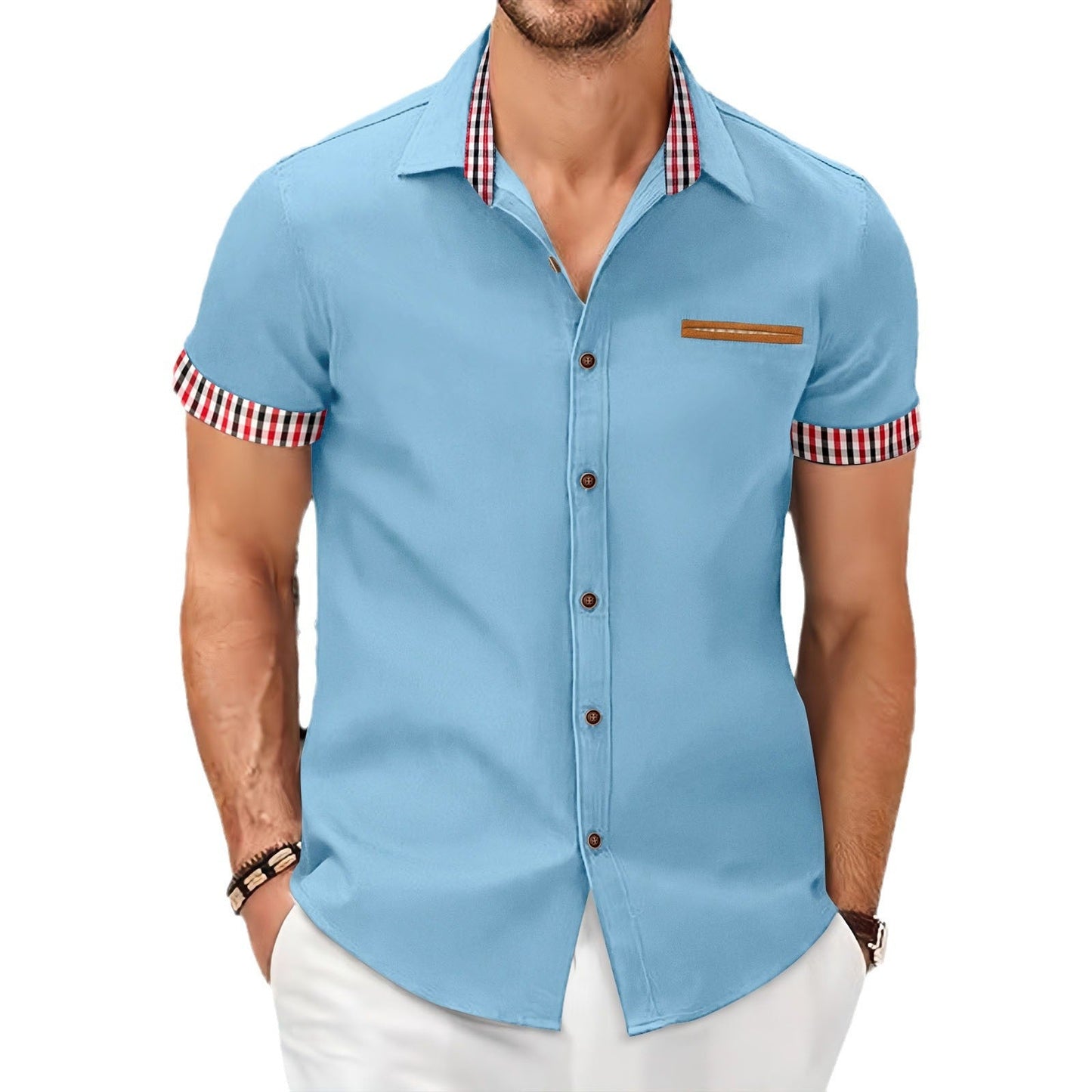 Herren Kurzarmhemd Modern Trendig Berlin Style