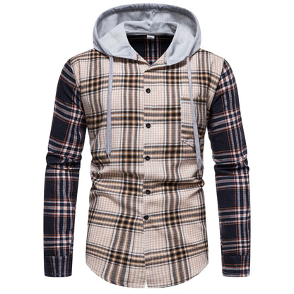 Herren Steppjacke Karomuster Modern Kapuze - BerlinGlamour