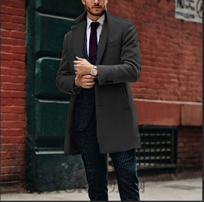 Herren Mantel Klassischer Schnitt Eleganter Wintermantel