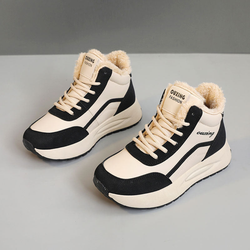 Damen Sneaker Sportlich High-Top Warmfleece Rutschfest