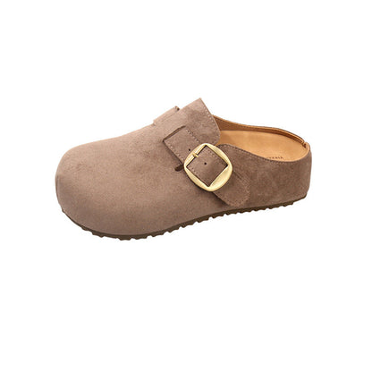 Damen Clogs Wildleder Elegant Schnalle Comfort Schuhe
