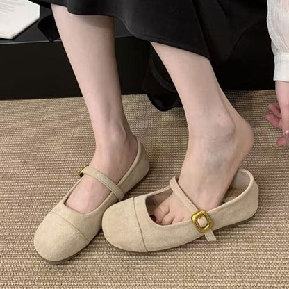 Damen Ballerinas Bequem Riemchen Schuhe Komfort