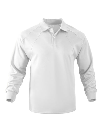 Herren Sportpoloshirt Langarm Modern Strukturdesign Bequem