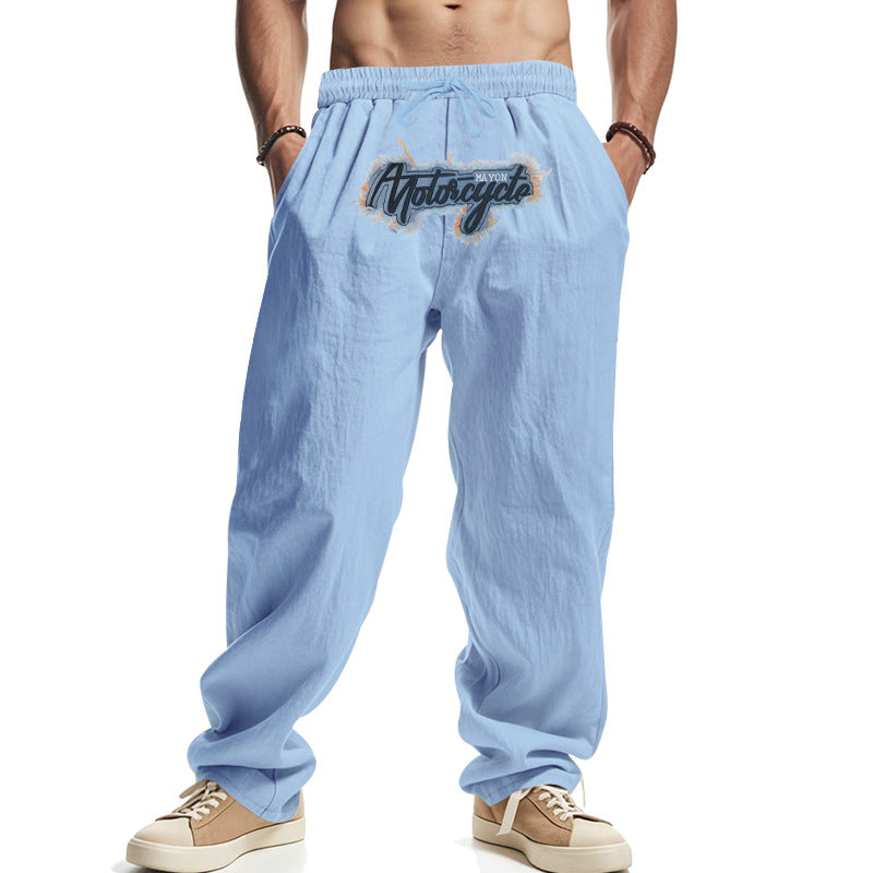 Herren Freizeithose Bequem Elastisch Mit Logo