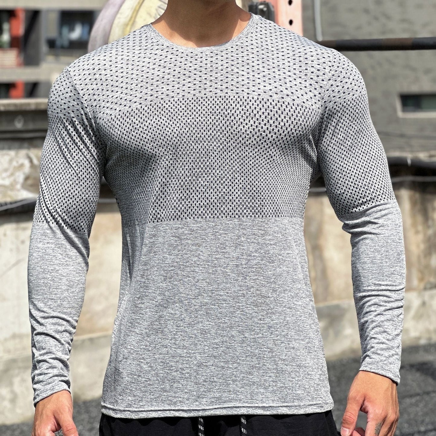 Herren Trainingsshirt Langarm Atmungsaktiv Feuchtigkeitstransport