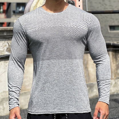 Herren Trainingsshirt Langarm Atmungsaktiv Feuchtigkeitstransport