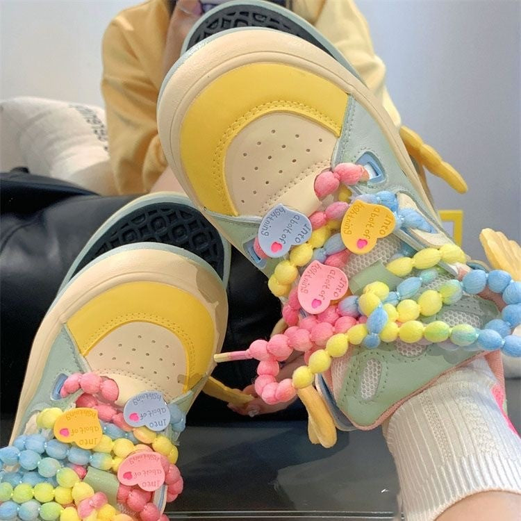 Damen Sneaker Mode Farbenfroh mit Applikationen