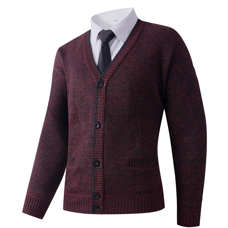 Herren Strickjacke V-Ausschnitt Klassisch Elegante Männerjacke