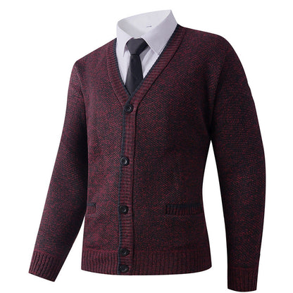 Herren Strickjacke V-Ausschnitt Klassisch Elegante Männerjacke