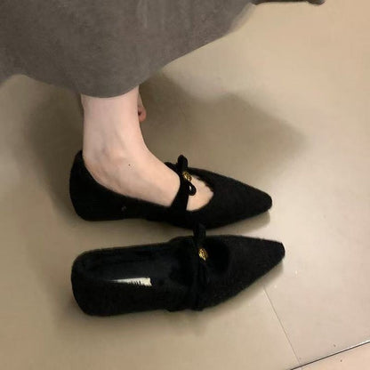 Damen Ballerinas Elegante Schleifen Detail Weich