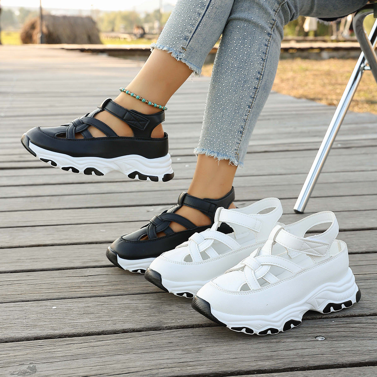 Damen Sneaker Sandalen Bequem atmungsaktiv Sommer