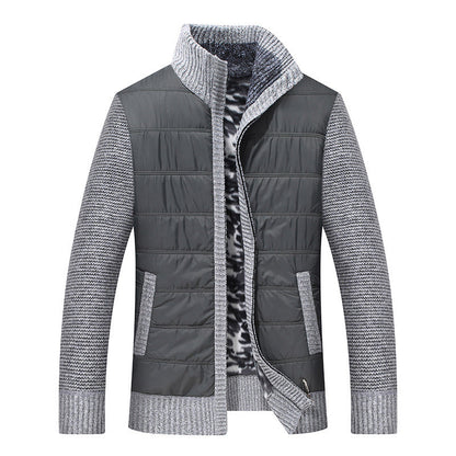 Herren Übergangsjacke Steppjacke Warm mit Strick Ärmeln