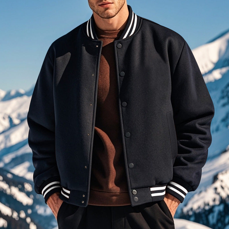 Herren Bomberjacke Sportlich Kontrastbündchen Modern