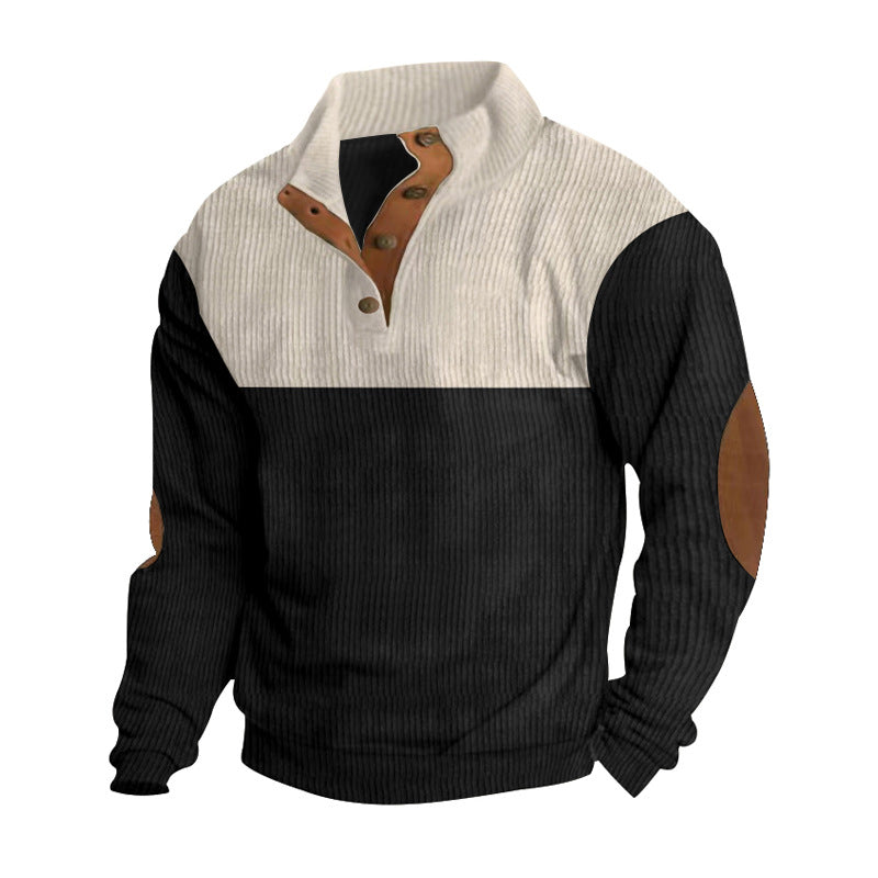 Herren Pullover Stehkragen Modern mit Knöpfen Elegant