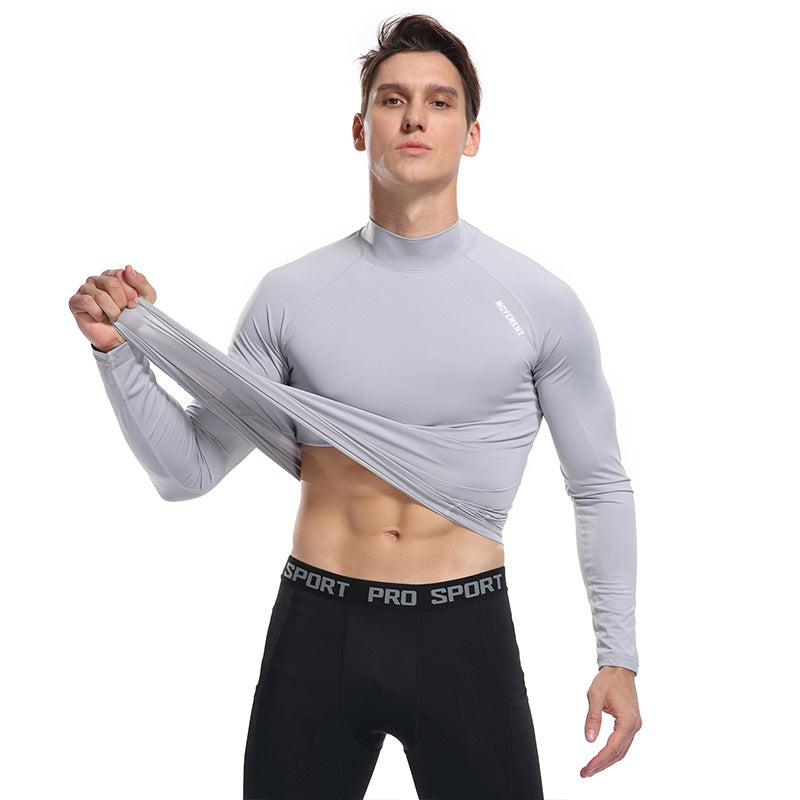 Herren Langarmshirt Funktionell mit hohem Kragen Sportlich - BerlinGlamour