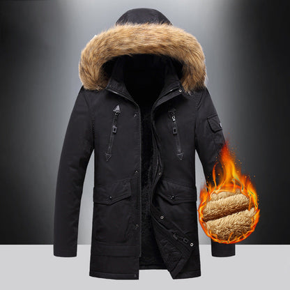 Herren Winterjacke Isoliert Warm mit Kunstfellkragen