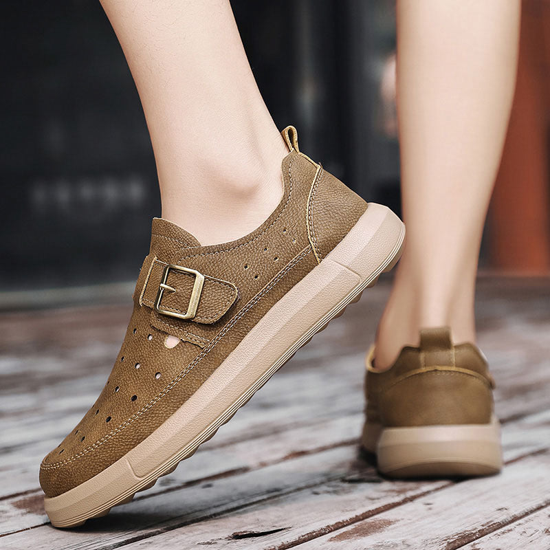 Damen Sneaker Atmungsaktiv Modisch Schnalle