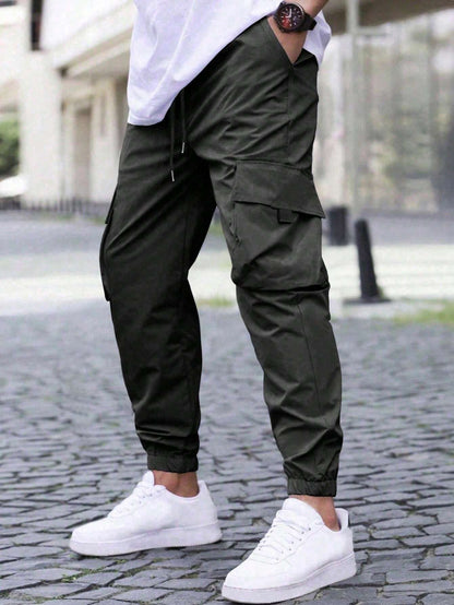 Herren Cargo-Hose Bequem Vieltaschen Elastisch