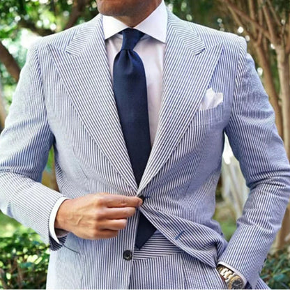 Herren Blazer Elegant Gestreift Slim Fit Anzug - BerlinGlamour