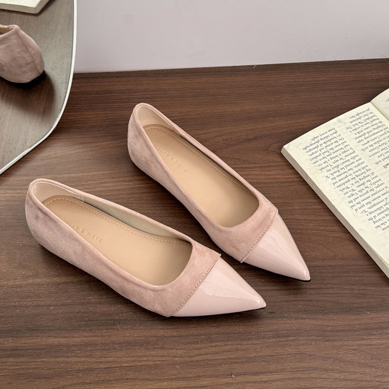 Damen Ballerinas Elegante Lack und Veloursleder Schuhe - BerlinGlamour