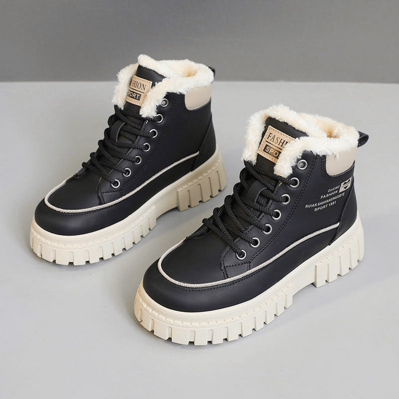 Damen Winterstiefel High-Top Kuschelig Warm mit Profilsohle