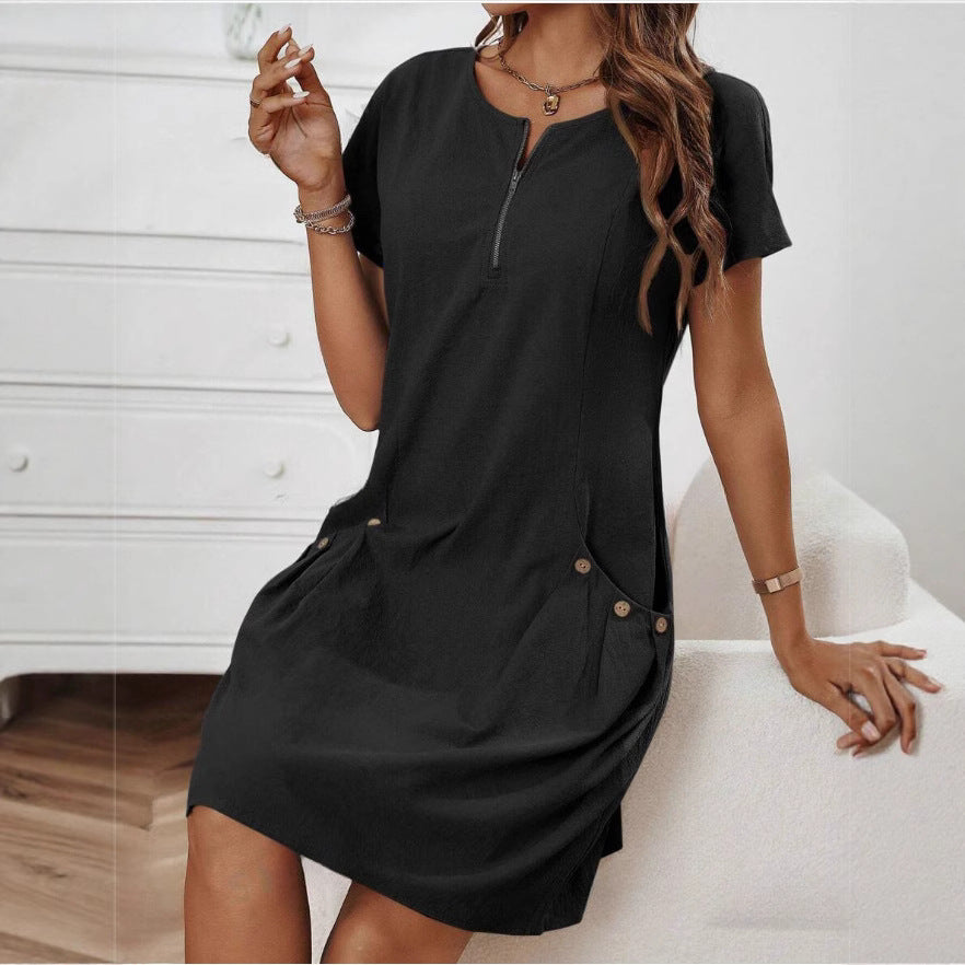 Damen Freizeitkleid mit Reißverschluss Bequem