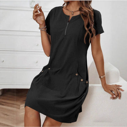 Damen Freizeitkleid mit Reißverschluss Bequem