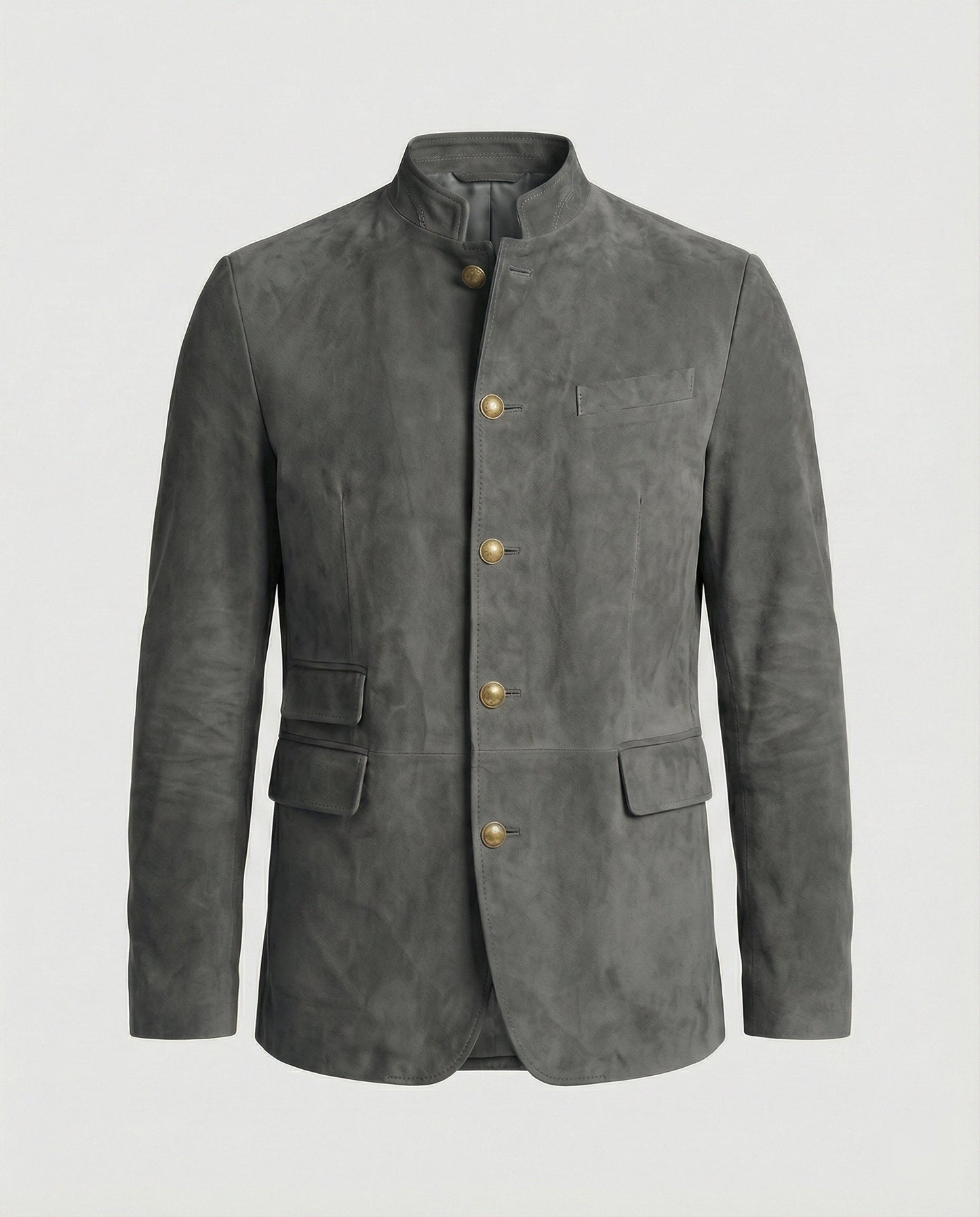 Lederjacke Herren Modern Wildleder Schwarz