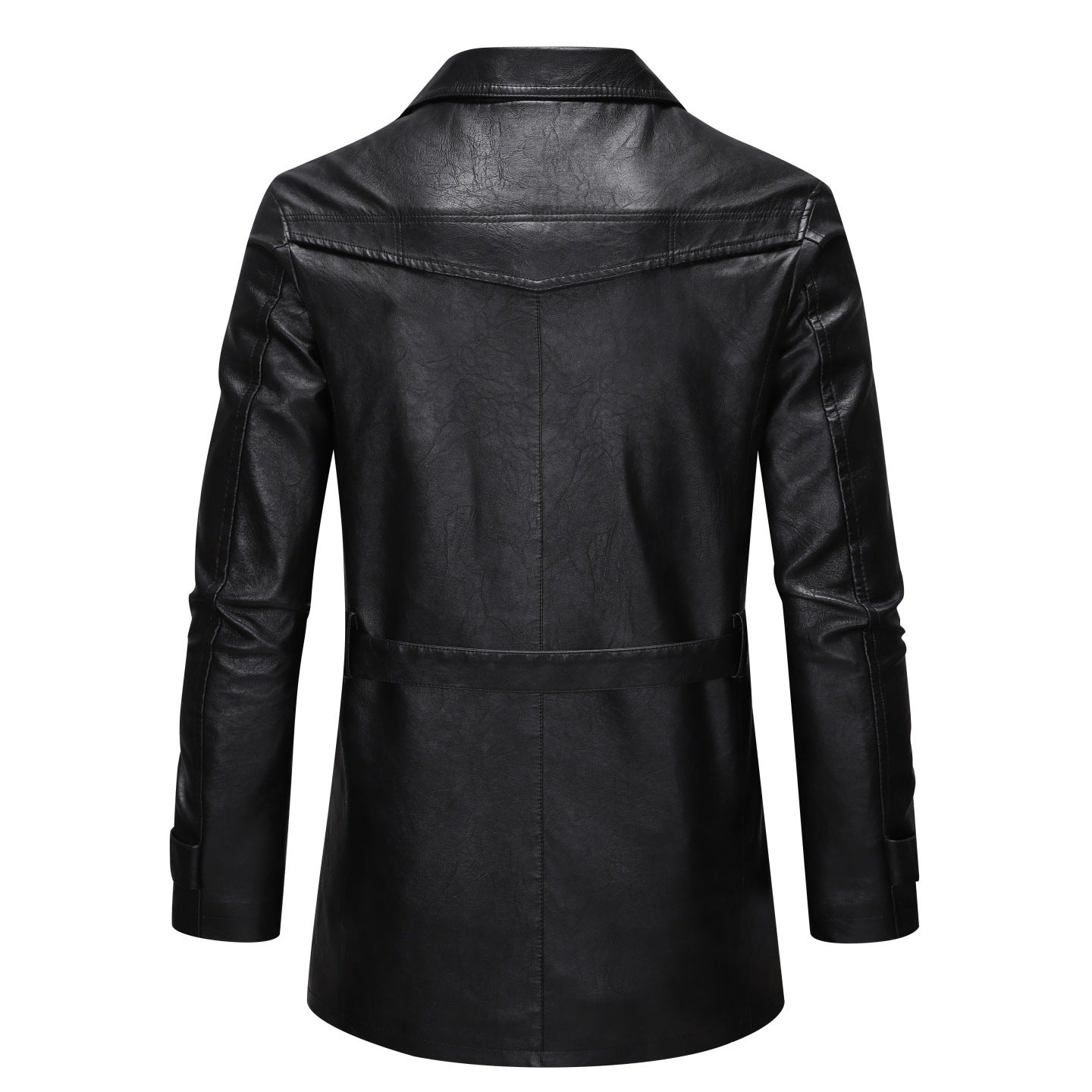 Herren Leder-Trenchcoat Elegant Vintage Stil