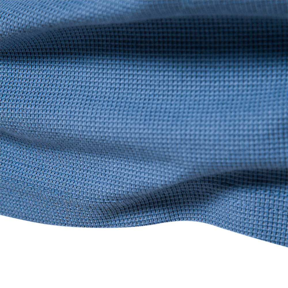 Herren Langarmshirt Modern mit Knopfleiste und Struktur Oberfläche