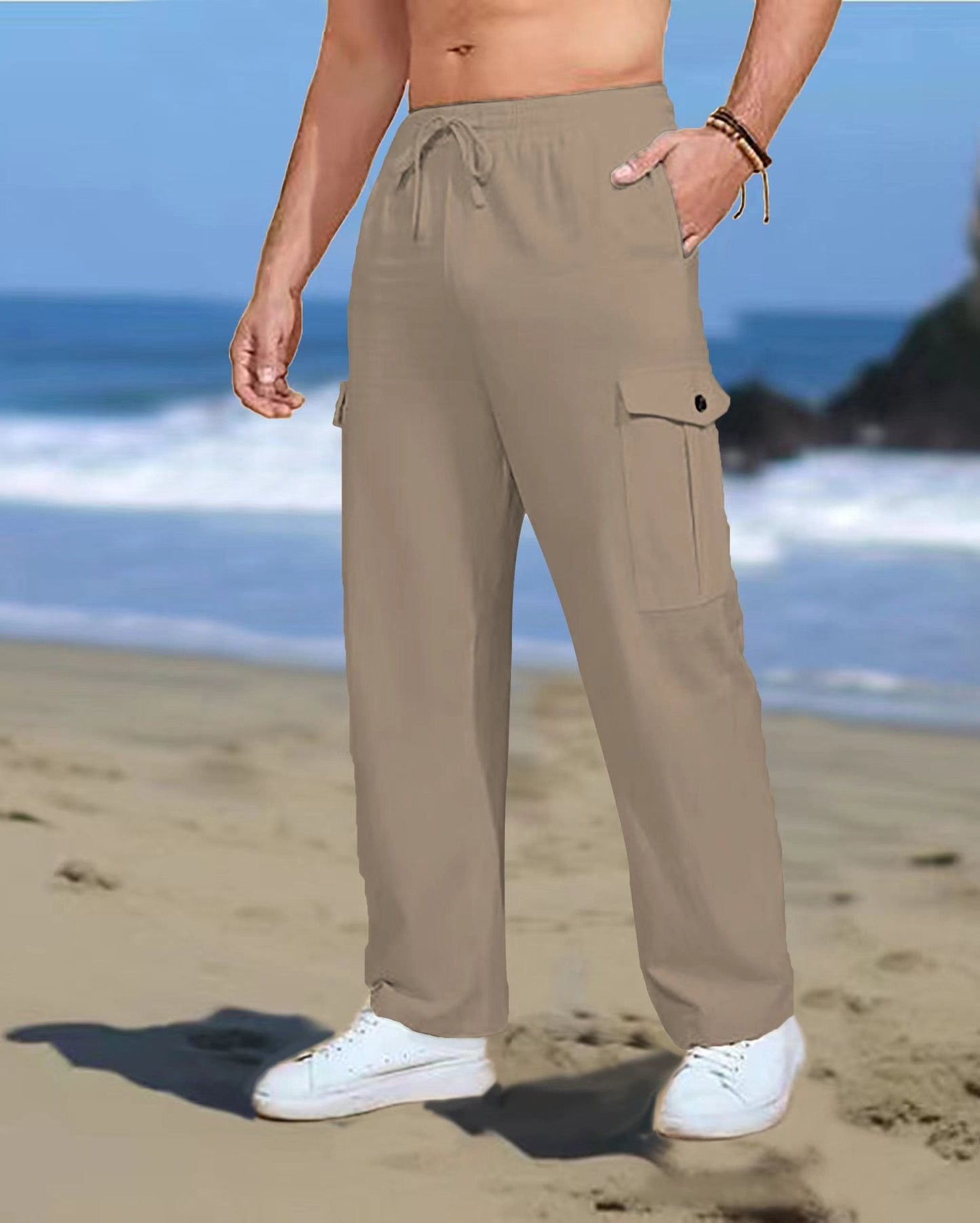 Herren Cargo-Hose Vieltaschig Elastisch Bequem