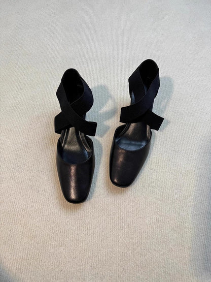 Damen Slingback Pantoletten Elegante Schuhe mit Kreuzband