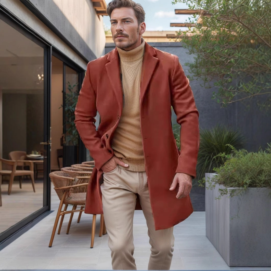 Herren Wollmantel Elegant Klassisch Modern