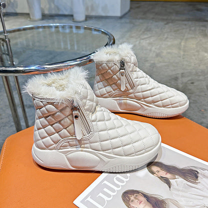 Damen Winterstiefel Warm Isoliert Reißverschluss