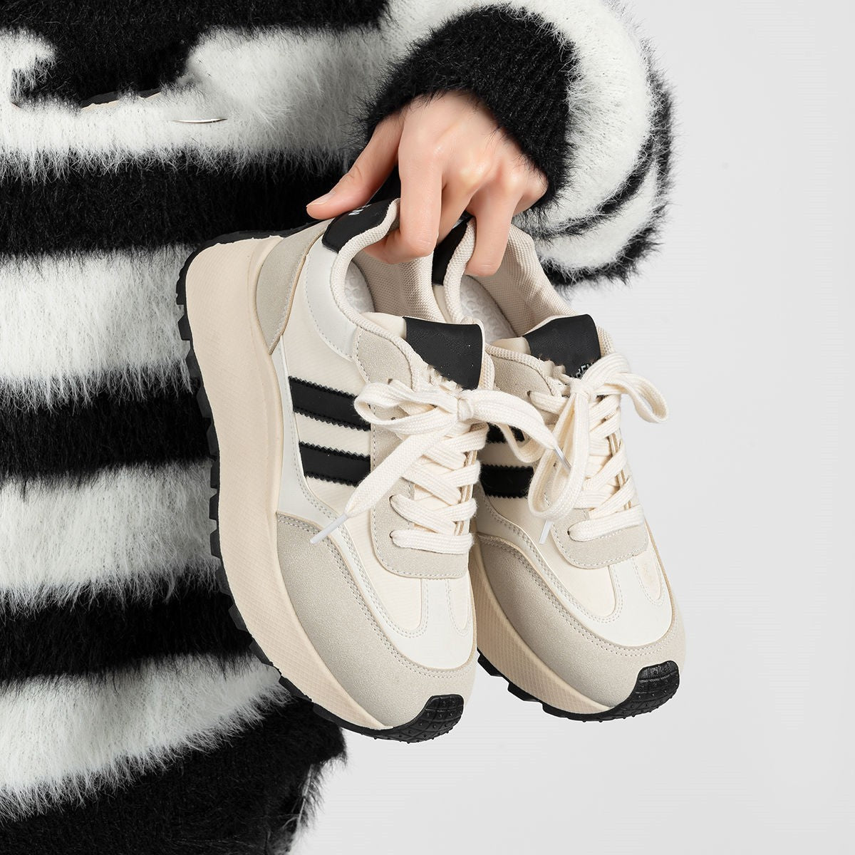Damen Plateau Sneaker Bequem Sportlich Modisch