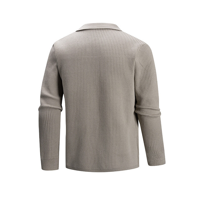 Herren Strickjacke Modern Rippmuster Praktisch