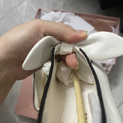 Damen Ballerinas Elegante Schleife Glanzoptik