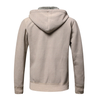 Herren Kapuzenjacke Fleecegefüttert Rippdesign Modern