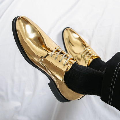 Damen Schnürschuhe Elegante Glänzend Schwarz - BerlinGlamour