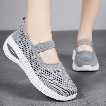 Damen Sneaker Slip-On Sport Schuhe atmungsaktiv Elastisch
