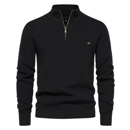 Herren Strickpullover Sportlich Halbzipp Reißverschluss