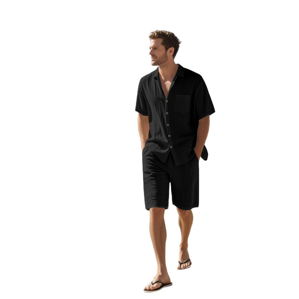 Herren Sportoberteil Kurzarm mit Shorts Sommer