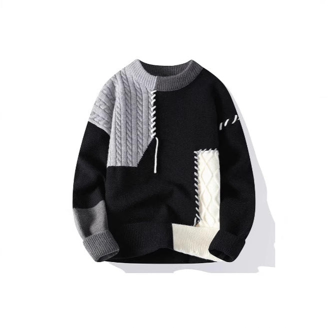 Herren Strickpullover Modern mit Muster und Struktur