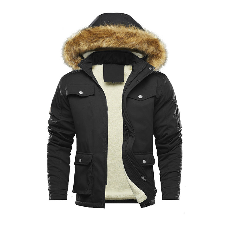Herren Winterjacke Isoliert mit Abnehmbarer Kapuze Warm