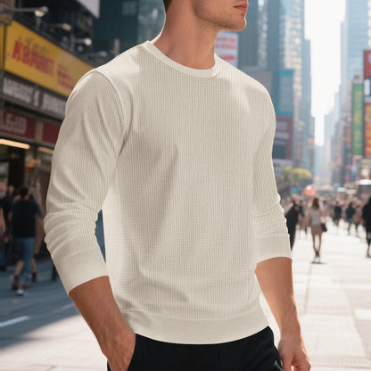 Herren Sweatshirt Modern Rundhals elastisch Schwarz