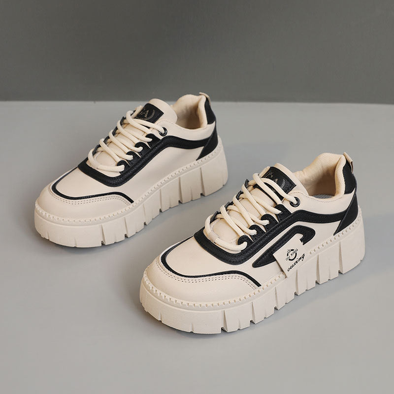 Damen Sneaker Plateau Modern Mit Weicher Sohle